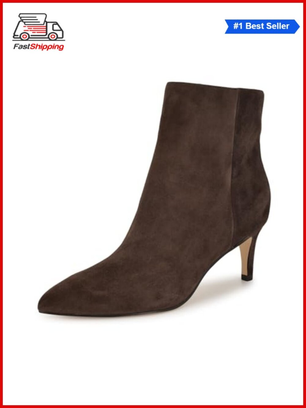 ✨ Nine West Sheeba Pointed Toe Stiletto Heel Suede Ankle Booties Side Zip